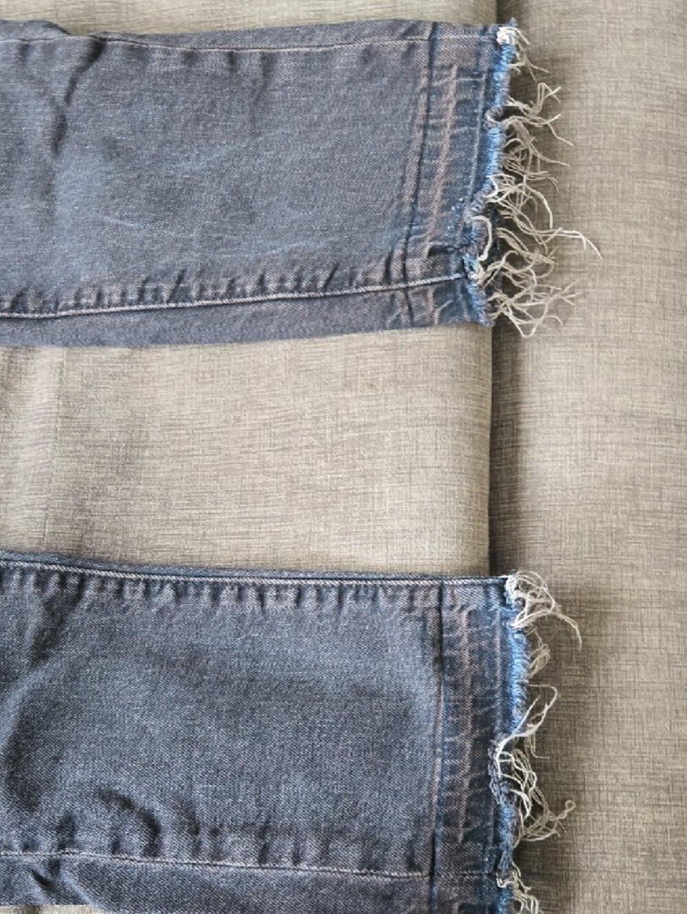 Levi's Dark Blue Cropped Frayed Hem Jeans - Picture 5 of 5